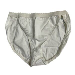 Vintage Leggs Panties M White Cotton Blend Bikini Leg Cutout Lot Of 10‎ Made USA